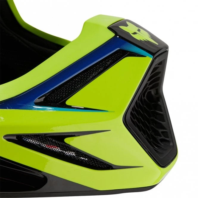 Fox Europe - Fox Fox (MX24) Helmet - Youth - V3 - STREAK - Black/Fluo Yellow 8 Fox Europe - Fox Fox (MX24) Helmet - Youth - V3 - STREAK - Black/Fluo Yellow - Image 8